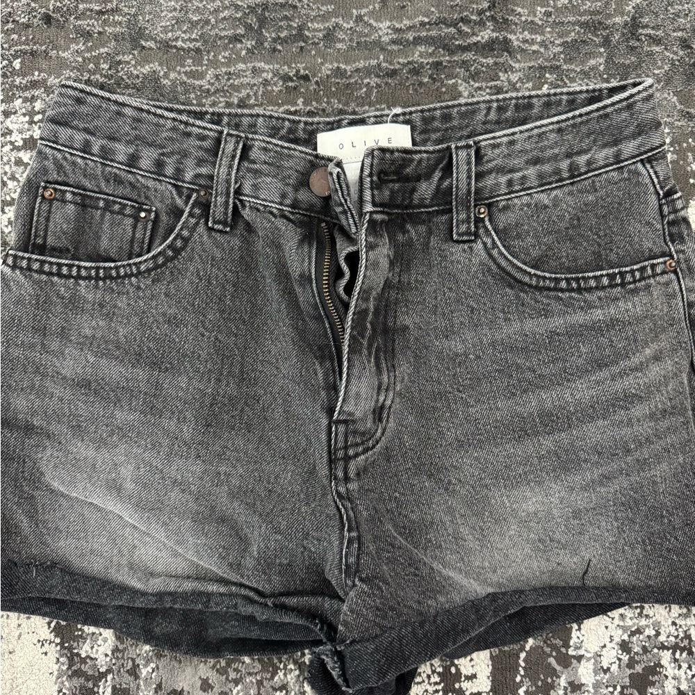 Gray Denim Shorts